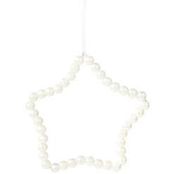 Suspension de Noël étoile en perles blanches-Gifi Discount