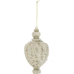 Suspension de sapin mini Fiole décor perles pailleté doré-Gifi