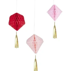 Suspension en papier rose de forme géométrique x 3-Gifi Clearance