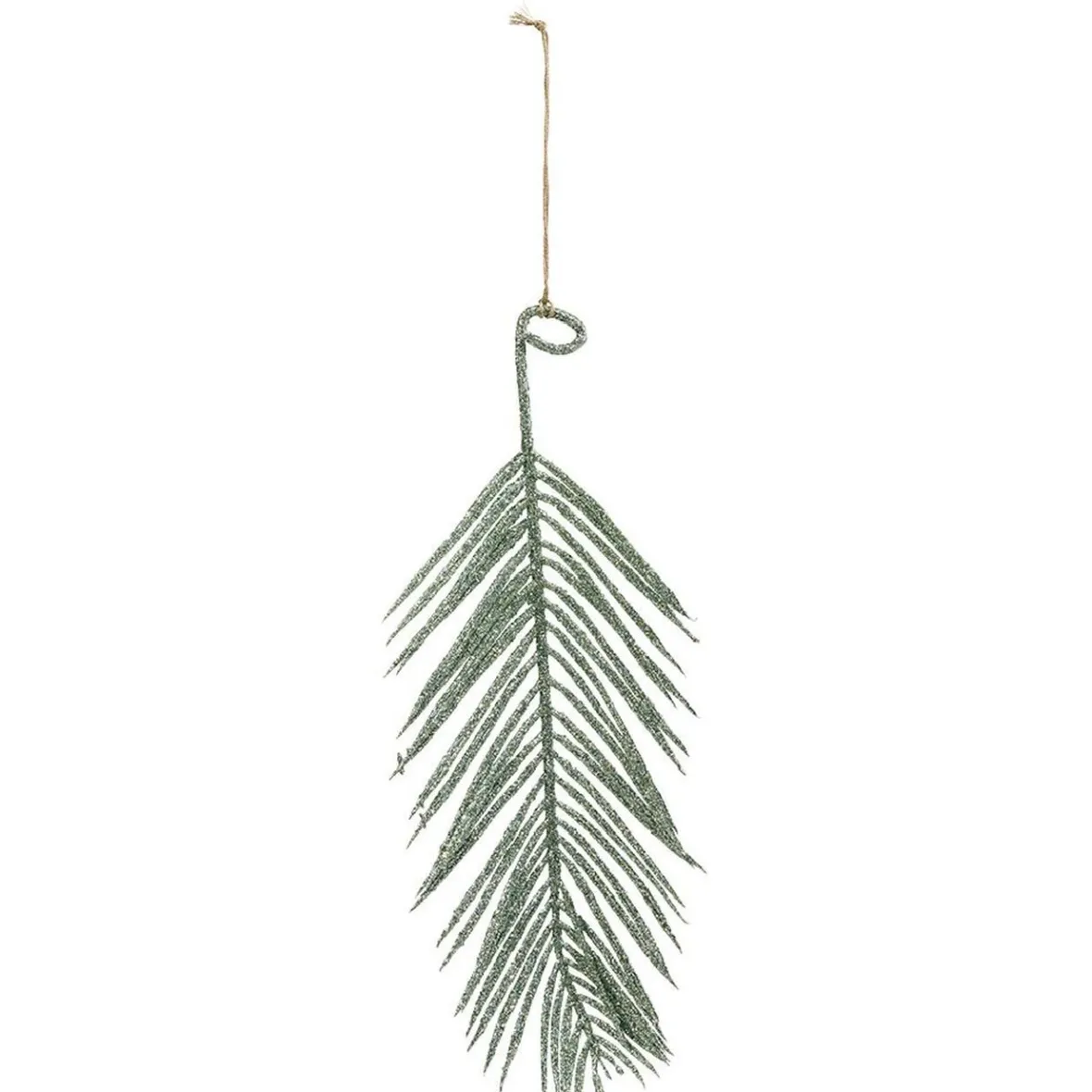 Suspension feuille verte pailletée H25cm-Gifi Discount