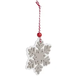 Suspension flocon en bois L14x8cm-Gifi Discount