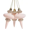 Suspension forme toupie rose et doré x3 - Ø6xH16cm-Gifi Online