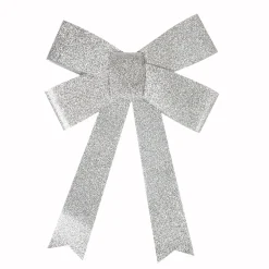 Suspension noeud argenté pailleté Noël-Gifi Clearance