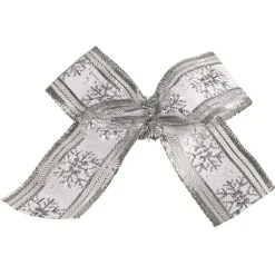 Suspension Noeud de Noël argenté x4-Gifi Outlet