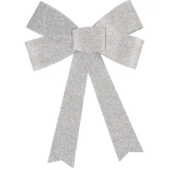 Suspension noeud de Noël pailleté argent-Gifi Discount