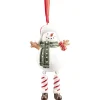 Suspension Noël bonhomme de neige rouge et blanc H.12 cm-Gifi Outlet