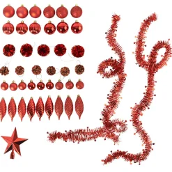 Suspension Noël rouge argenté x100-Gifi Clearance