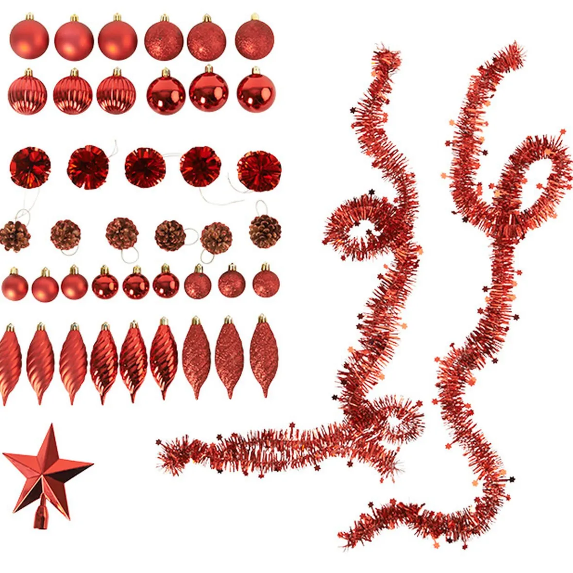 Suspension Noël rouge argenté x100-Gifi Clearance