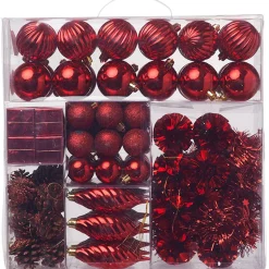 Suspension Noël rouge argenté x100-Gifi Clearance