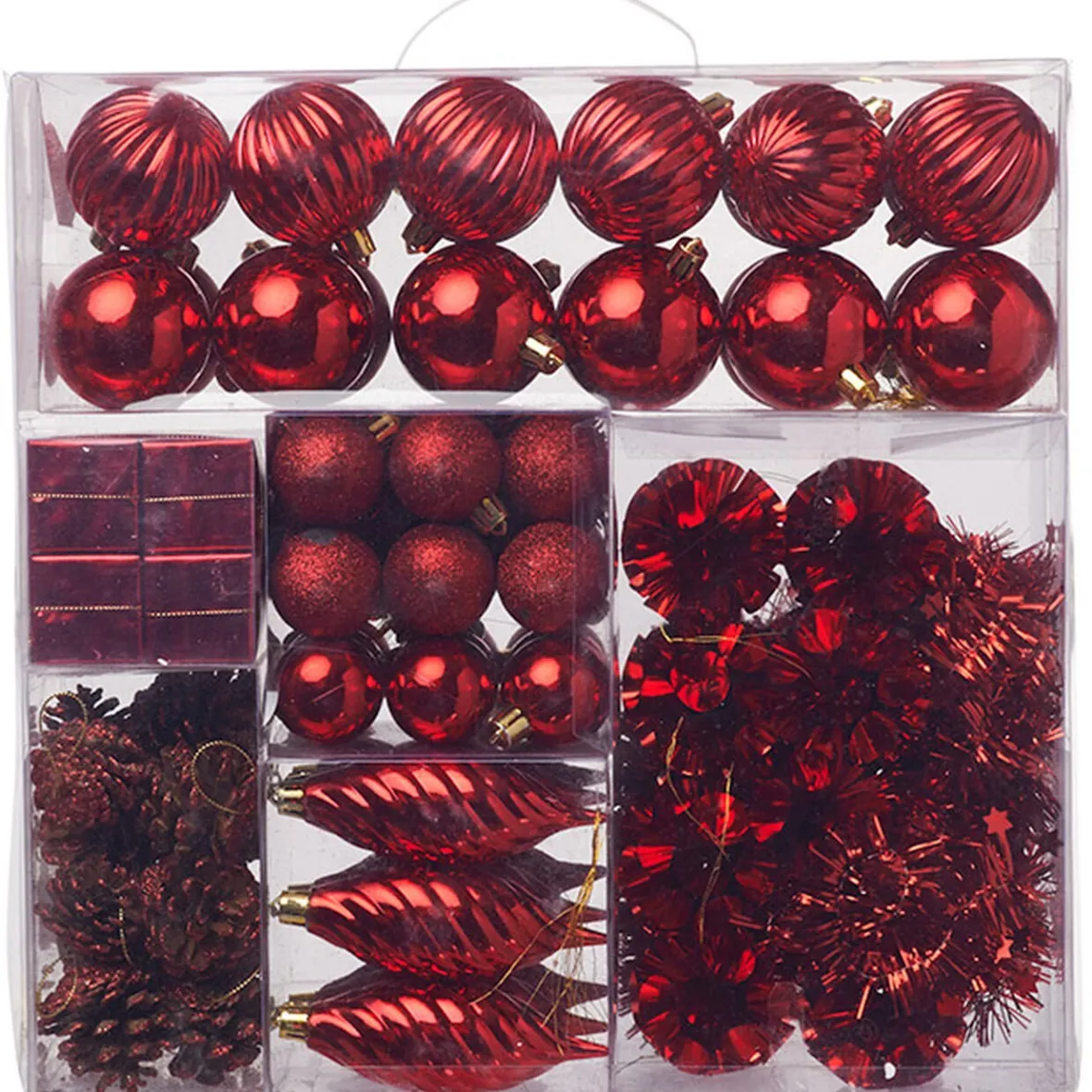 Suspension Noël rouge argenté x100-Gifi Clearance