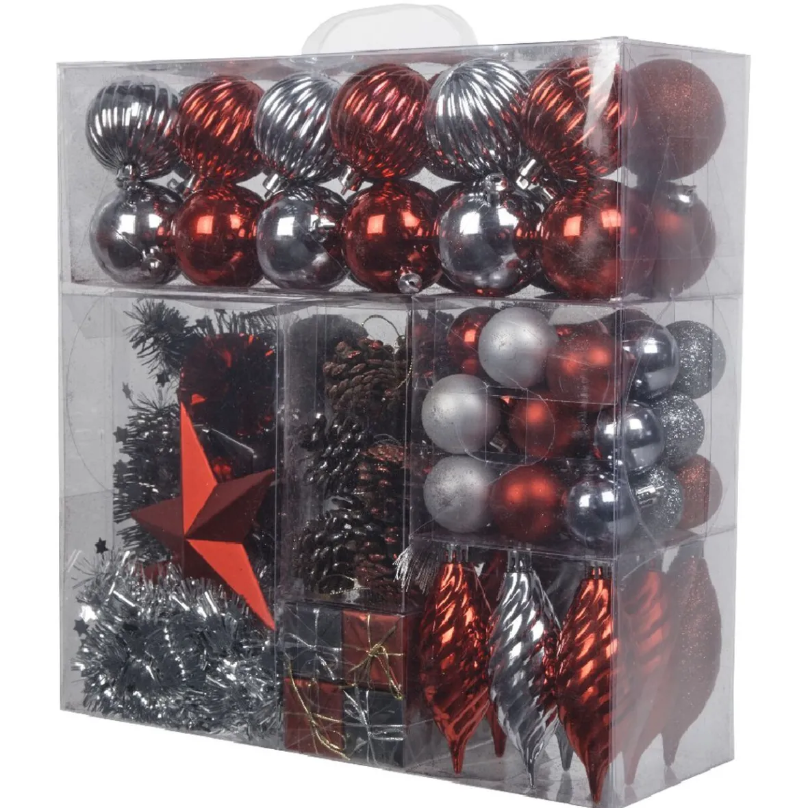 Suspension Noël rouge argenté x100-Gifi Clearance