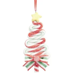 Suspension Noël sapin en sucre d orge pailleté rouge vert blanc H.10,5 cm-Gifi New