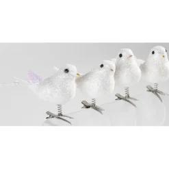 Suspension oiseau blanc Noël x4-Gifi Outlet