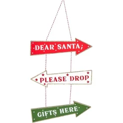 Suspension panneaux Dear Santa en bois 17xH20cm-Gifi Hot
