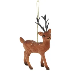 Suspension Renne de Noël velours marron-Gifi Hot