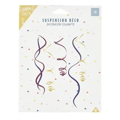 Suspension spirale en papier bleu, rose et doré-Gifi Hot