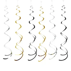 Suspension spirale en papier noir, argent et doré-Gifi Outlet