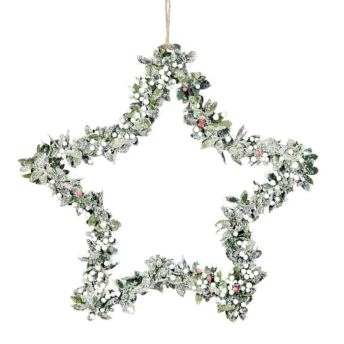 Suspension Étoile de Noël en métal décor feuilles et givre-Gifi Outlet