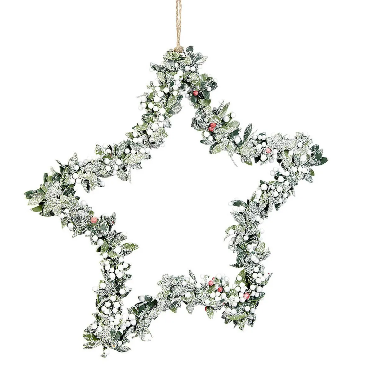 Suspension Étoile de Noël en métal décor feuilles et givre-Gifi Outlet