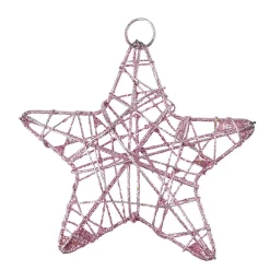 Suspension Étoile de Noël pailleté rose-Gifi New