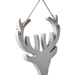 Suspension tête de renne Noël beige H. 28 cm-Gifi Sale