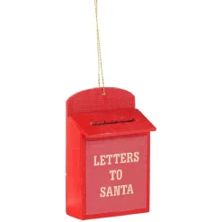 Suspensison boîte aux lettres en bois décoration de Noël rouge-Gifi New