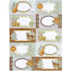 Étiquette cadeau autocollante motif nature 4x8cm x10-Gifi Outlet