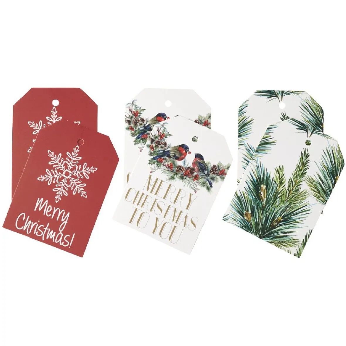 Étiquette cadeau motif traditionnel rouge x6-Gifi