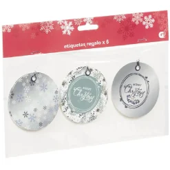 Étiquette cadeau Noël Jardin d'Hiver x6-Gifi Outlet