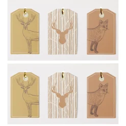 Étiquette cadeau Noël thème nature x6-Gifi Sale
