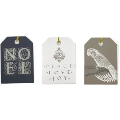 Étiquette pour paquet cadeau Noël Doré Argenté x6-Gifi Discount