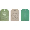Étiquette pour paquet cadeau Noël Vert Naturel x6-Gifi New