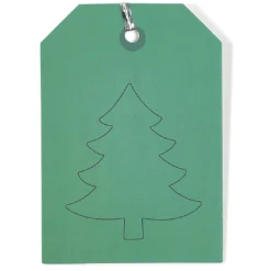 Étiquette pour paquet cadeau Noël Vert Naturel x6-Gifi New