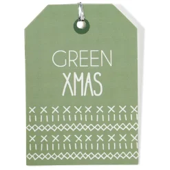 Étiquette pour paquet cadeau Noël Vert Naturel x6-Gifi New
