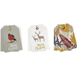 Étiquette pour paquet cadeau Noël Hiver Nature x6-Gifi Discount