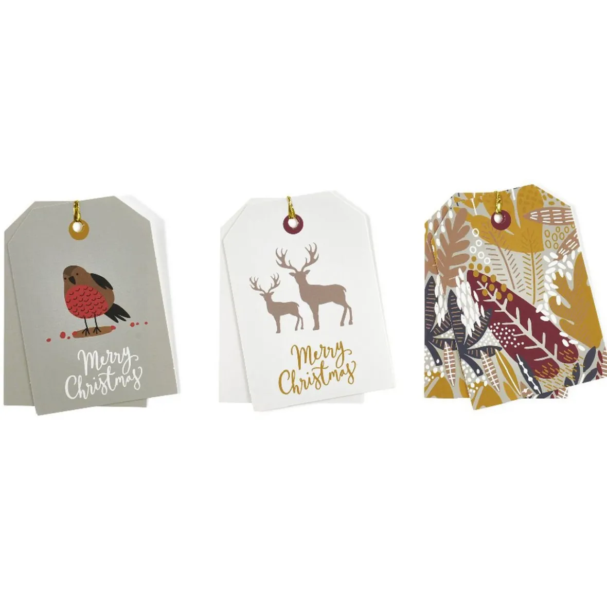 Étiquette pour paquet cadeau Noël Hiver Nature x6-Gifi Discount