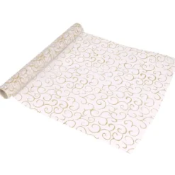 Tissu organza Noël blanc doré-Gifi Outlet