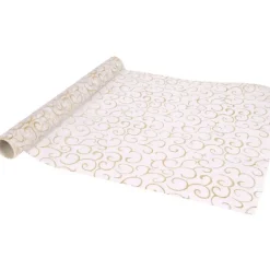 Tissu organza Noël blanc doré-Gifi Outlet