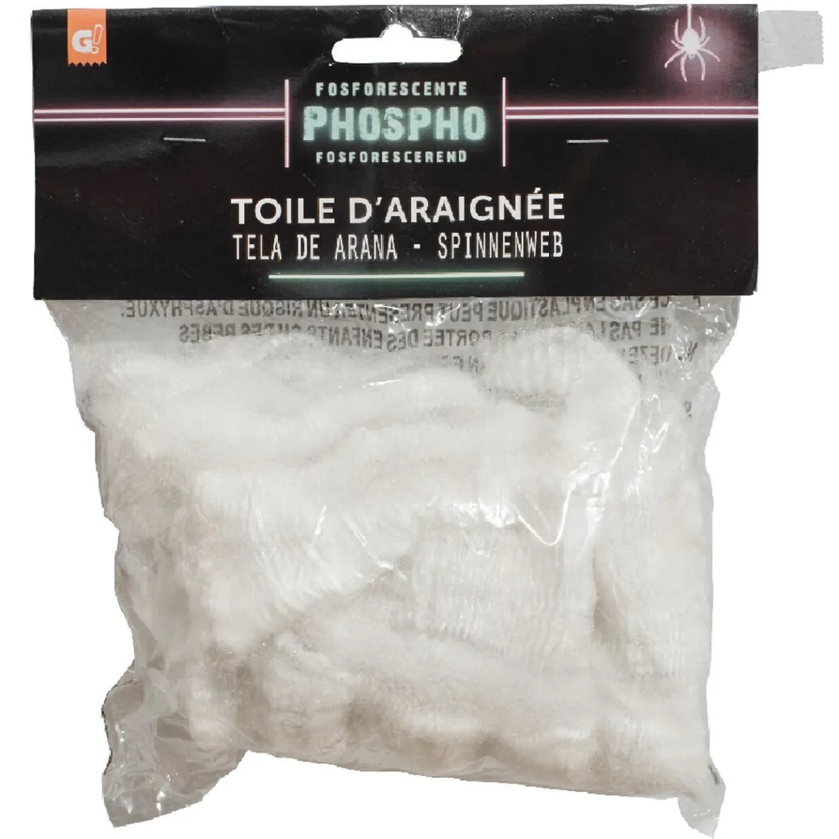 Toile d'araignée phosphorescente blanche Halloween-Gifi Online
