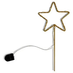 Étoile lumineuse à planter 12LED blanc chaud H25cm-Gifi Best