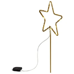 Étoile lumineuse à planter 12LED blanc chaud H25cm-Gifi Best