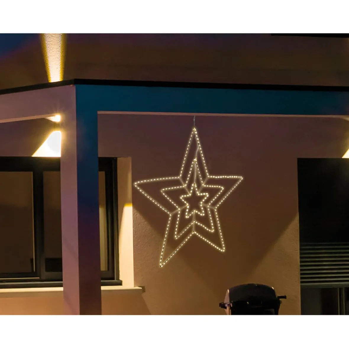 Étoile lumineuse de Noël à suspendre blanc chaud 290 led-Gifi Outlet