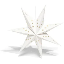 Étoile pliante à suspendre beige et blanc H80cm-Gifi Discount