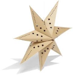 Étoile pliante à suspendre beige et blanc H80cm-Gifi Discount