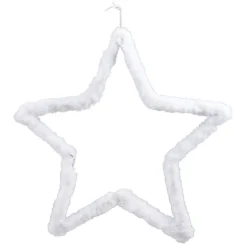 Étoile XL imitation fourrure blanche à suspendre 30 cm-Gifi Discount