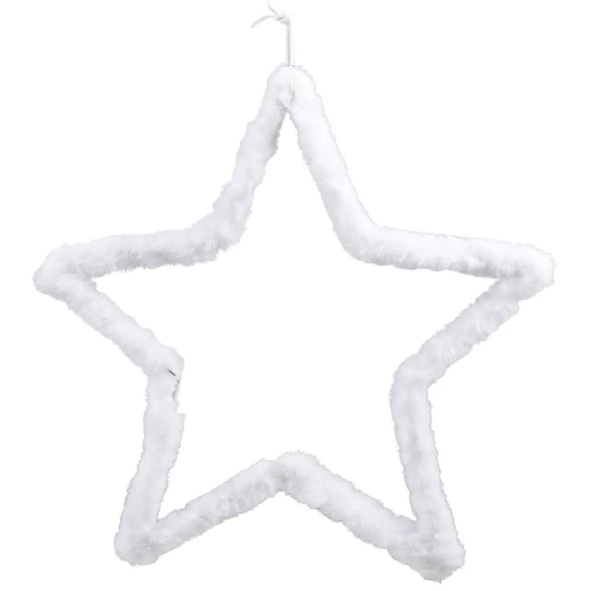 Étoile XL imitation fourrure blanche à suspendre 30 cm-Gifi Discount