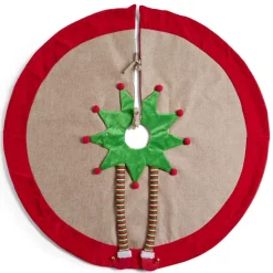 Tour de sapin décor rouge et vert pieds de lutin Ø90cm-Gifi Online