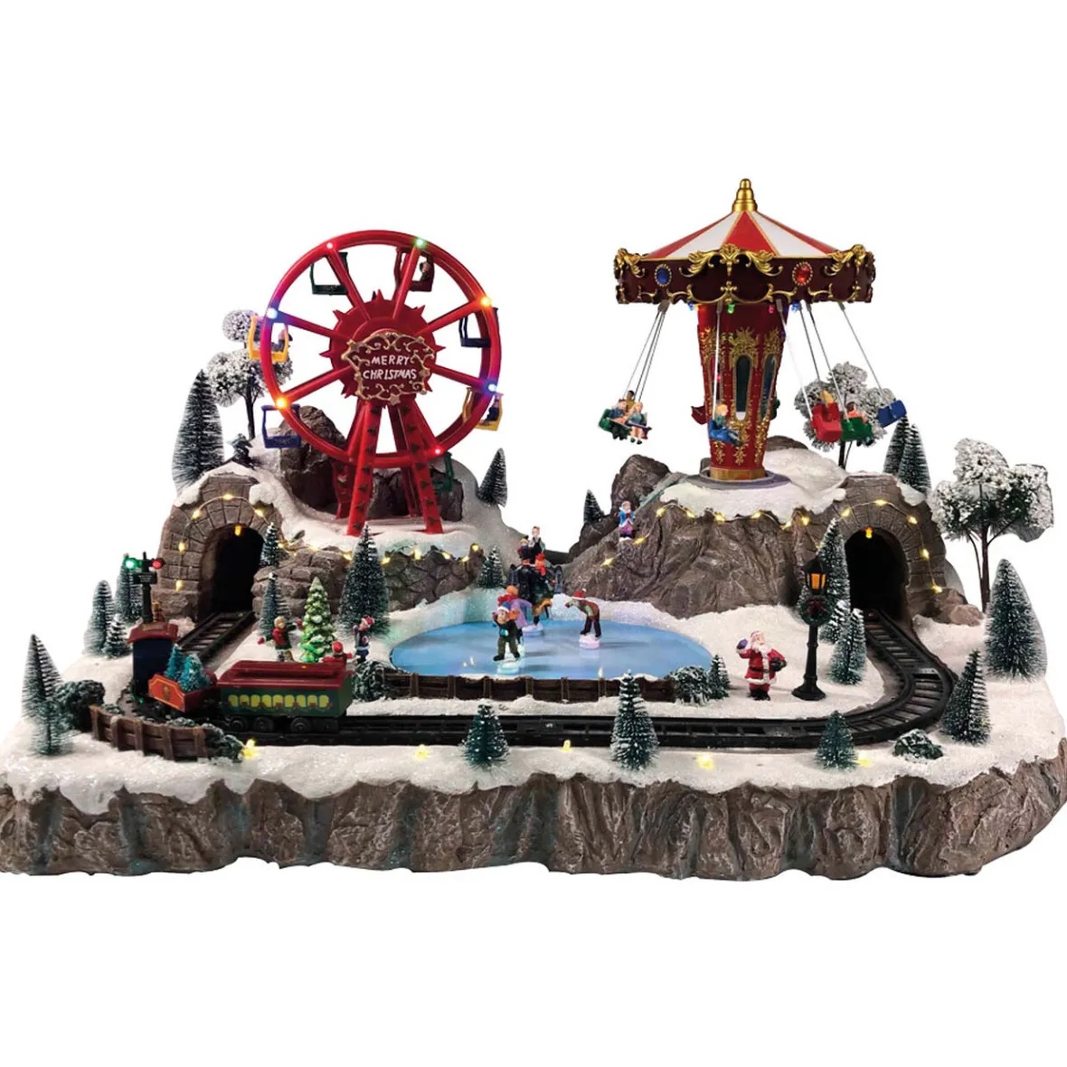 Train décor montagne animé musical 77 LED-Gifi Sale