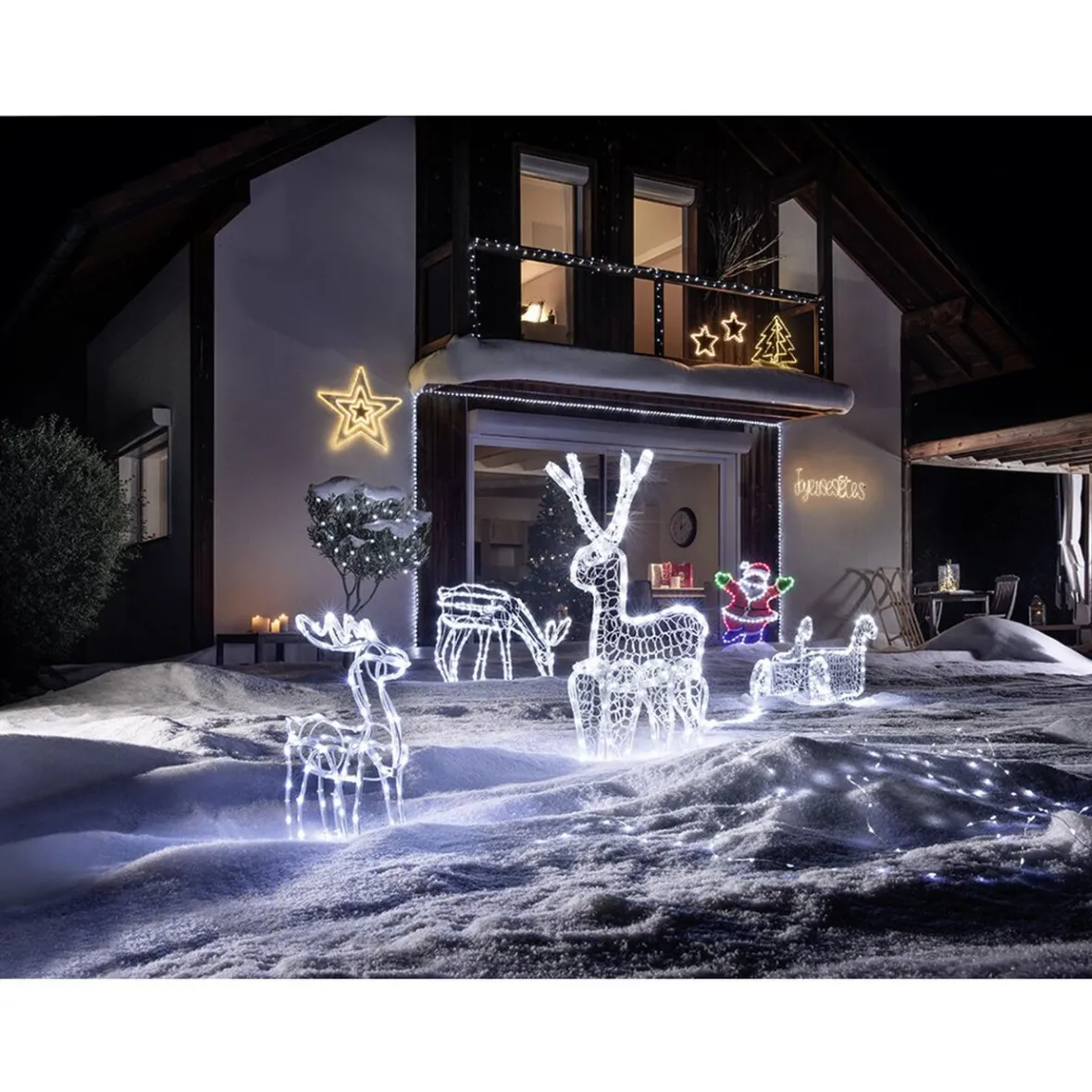 Traineau du Père Noël lumineux blanc-Gifi Sale