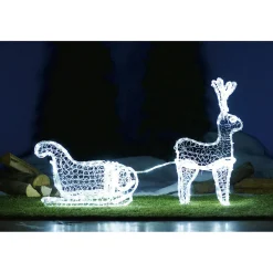 Traineau du Père Noël lumineux blanc-Gifi Sale